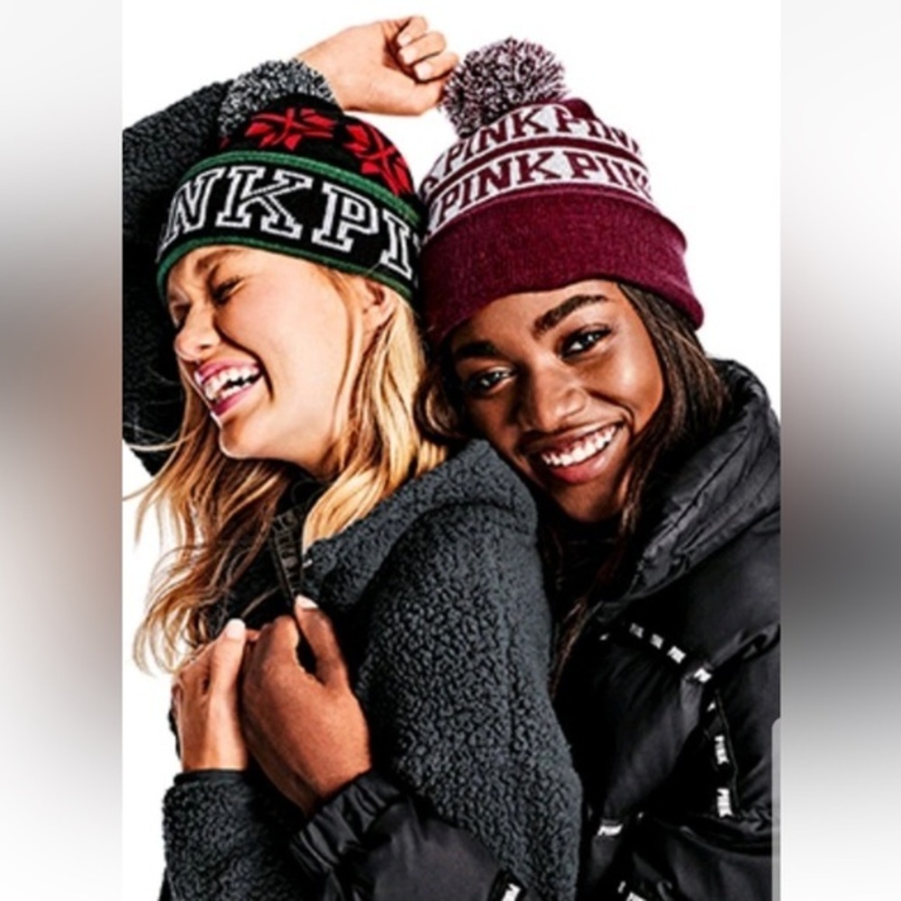 VS PINK || NWT Pom Beanie (Green)
